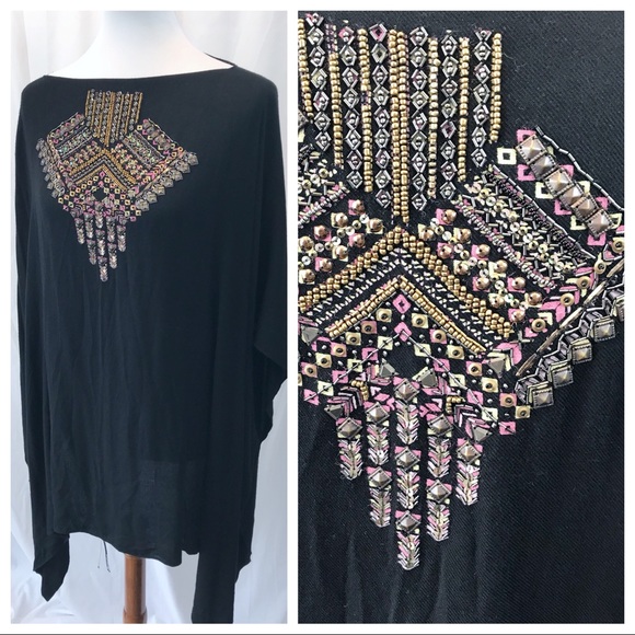 Express | Aztec Beaded Poncho - Picture 3 of 5